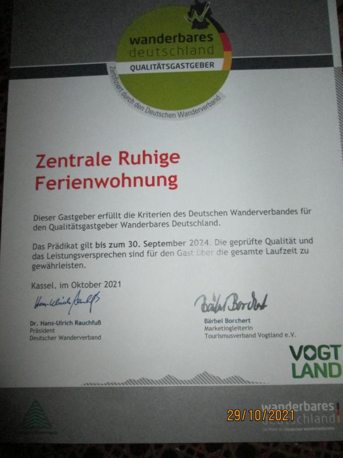 Zentrale-Ruhige Ferienwohnung Reichenbach im Vogtland Extérieur photo
